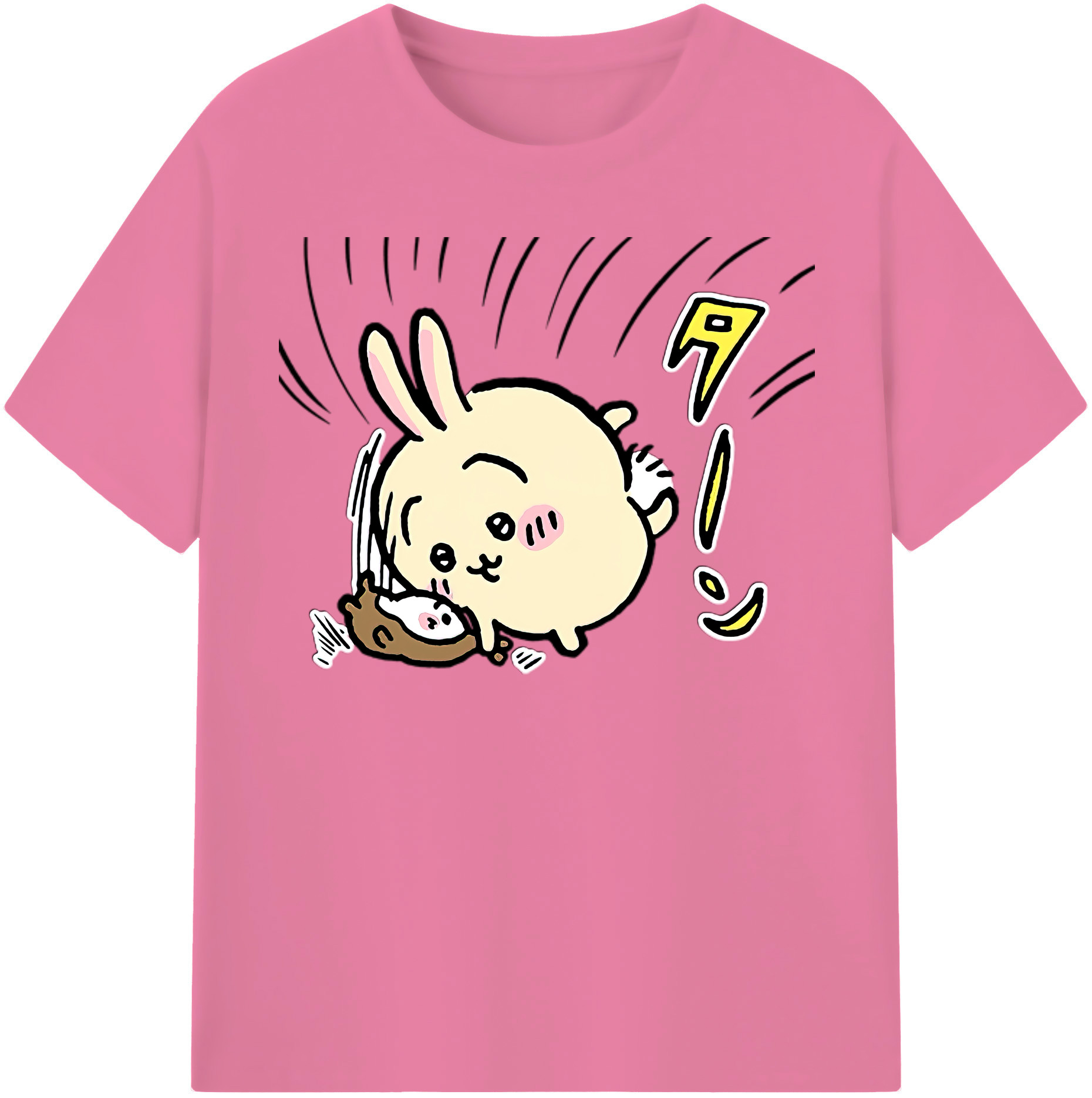 （画像用） ちいかわ うさぎ Chii-kawa usagi 綿100％半袖Tシャツ（フロントプリント）